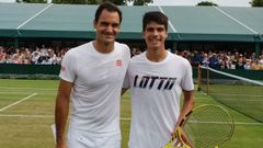Roger Federer y Carlos Alcaraz, en el ltimo Wimbledon