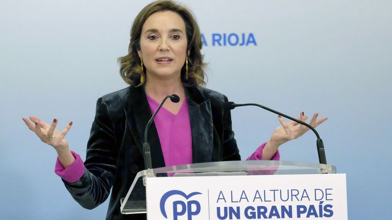 La secretaria general del PP, Cuca Gamarra, presentó este martes la proposición de ley de su grupo.