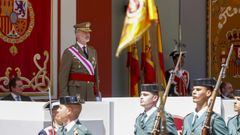 Felipe VI, este sbado durante el desfile del Da de las Fuerzas Armadas en Huesca