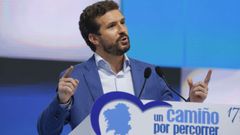 Pablo Casado, el pasado 17 de julio en el congreso del PP de Galicia