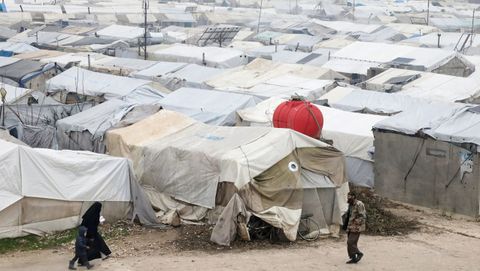 Campo de refugiados en el norte de Alepo