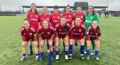 Formacin del Bergantios femenino, ayer en Boiro