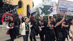 Interinos docentes, en la concentraci�n celebrada en Oviedo 