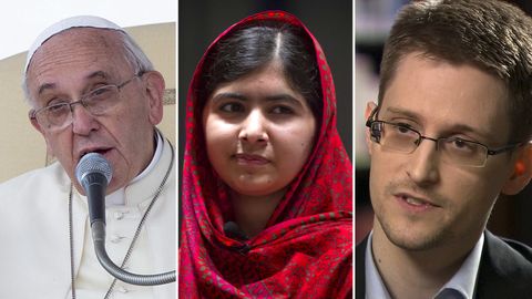 El papa Francisco, Malala y Snowden