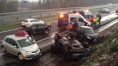 Choque m�ltiple de ocho veh�culos en la AP-9