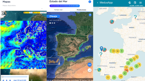 Las dos primeras capturas de pantalla pertecen a iMar y la ltima a MedusApp.