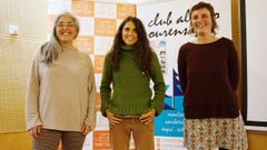 La escaladora catalana Silvia Vidal, en el centro, ganadora del Piolet d'Or, particip en la Semana Audiovisual del Club Alpino Ourensn