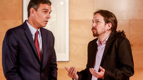 Pedro Snchez y Pablo Iglesias durante su ltima reunin