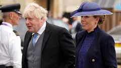 Boris Johnson y su mujer, en la coronacin de Carlos III
