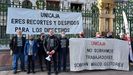 Protesta de los trabajadores de Unicaja en Oviedo. ARCHIVO
