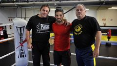 Chano Planas, Juan Carlos Bas y Manolo Planas, en el gimnasio al que acuda el malogrado Pablo