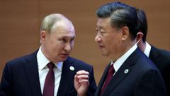 Vladimir PUtin y Xi Jinping, durante una entrevista en septiembre del 2022