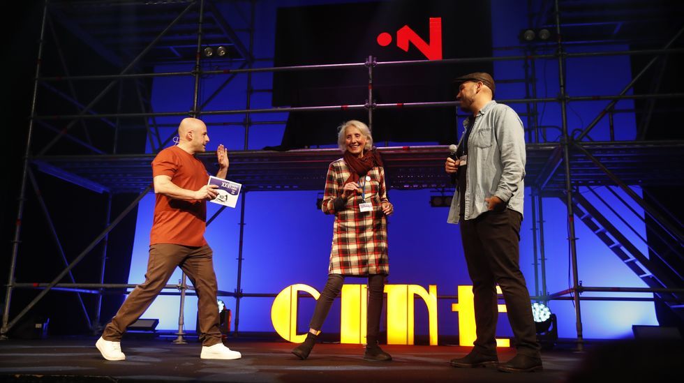 Mabel Rivera con Tito Rober y Jos ngel Campos en la segunda sesin de la seccin oficial