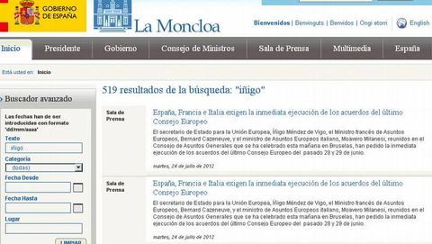 La web de La Moncloa colg la nota pero luego la borr