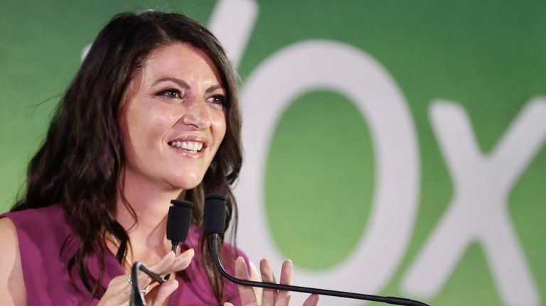 Macarena Olona en uno de sus últimos actos con Vox.