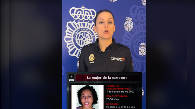 Imagen del vídeo en el que se muestra la imagen de la desaparecida