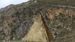 Recreacin virtual de una posible solucin escultrica del ltimo vrtice en el Cabo Fisterra