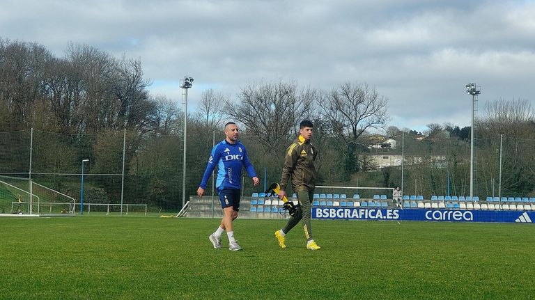 Santi Cazorla y Dani Ramilo, en El Requexón