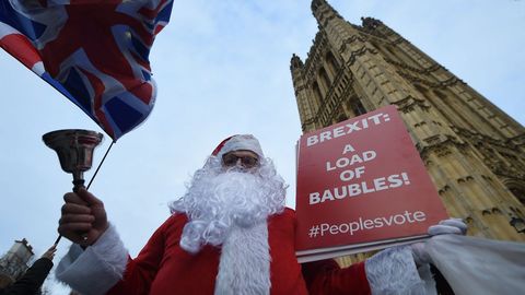 Manifestacin contra el brexit frente al Parlamento de Londres