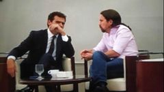 Iglesias y Rivera, en la cafetera del Congreso en una foto difundida por el alcalde de Valladolid, scar Puente, en las redes sociales
