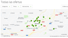 P�gina de ofertas y descuentos con varias opciones para Oviedo
