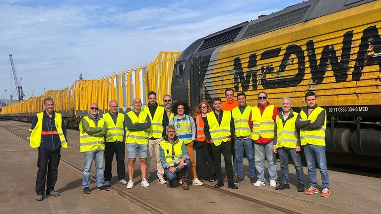 Así se preparan la operativa del tren en el puerto en Marín