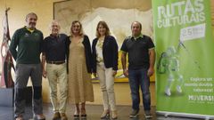Antonio Vázquez, José García-Calvo, Susana Reboreda, Mónica Villanueva y Rodrigo Alberte, en la presentación de las rutas culturales