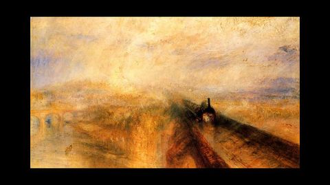 Lluvia, vapor y velocidad, leo conocido tambin como El gran ferrocarril del Oeste, obra de Joseph Mallord William Turner (1775- 1851). National Gallery, Londres