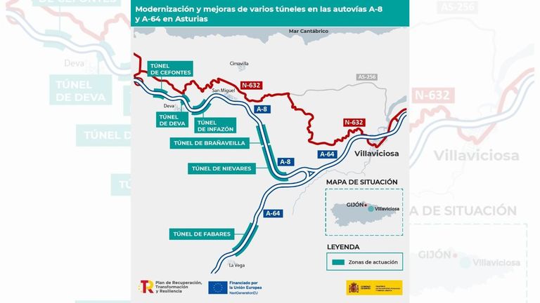 Modernización en la A-8 y la A-64