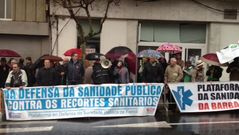 Manifestacin contra los recortes en sanidad frente al Parlamento de Galicia