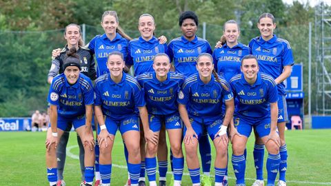 Once del Real Oviedo femenino en su amistoso ante el Deportivo B