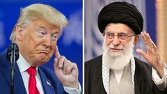 El presidente de Estados Unidos, Donald Trump, y, a la derecha, el lder supremo de Iran, Al Jamenei