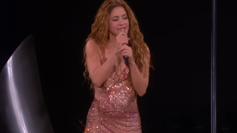 Momento de la actuaci�n de Shakira, que pertenece a un concierto de su gira en Florida