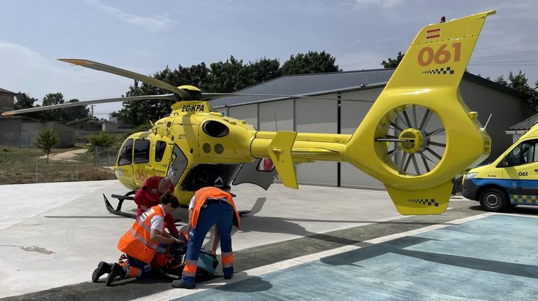 Un helicóptero medicalizado trasladó a un futbolista del Outomuro