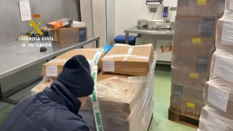 Inmovilizadas 186 toneladas de pescado congelado en Marín
