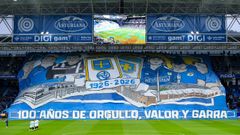 Tifo de Symmachiarii para el centenario del Real Oviedo