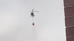 Helicoptero de los bomberos en Avil�s