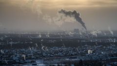 Vista de la ciudad de Yakutsk, en Siberia oriental, con la temperatura del aire en aproximadamente 35 grados centgrados