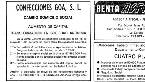 24 de mayo de 1981: Confecciones GOA se transforma en Sociedad Anónima