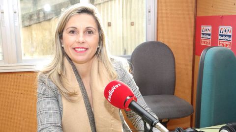 Mnica Rodrguez, en una visita a Radio Voz, antes de la pandemia 