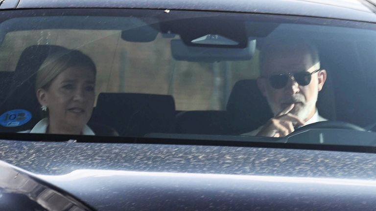 La infanta Cristina y Felipe VI llegando a la finca donde se celebró en enlace
