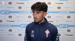 El jugador del Celta Yoel Lago, tras el partido ante el Osasuna.