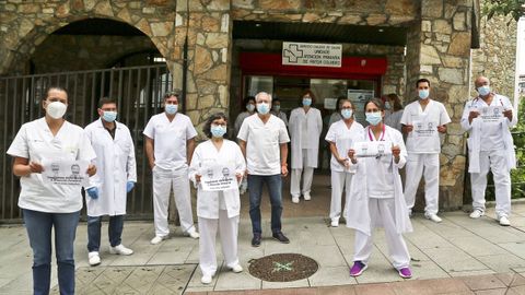 Protesta en el centro de salud de Colmeiro, en imagen de archivo