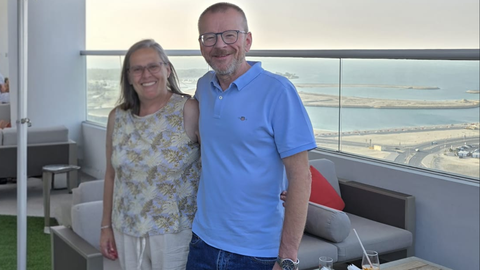 La avilesina Alicia Pais y su marido, Joe Krolikowski, una semana antes de que estallase la guerra