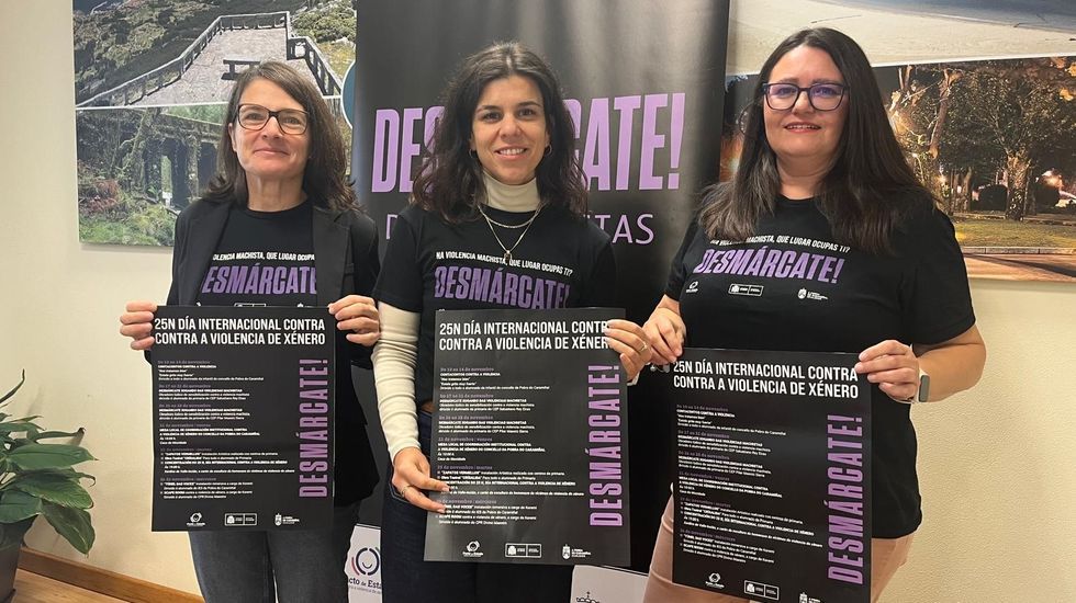 La concejala Estefanía Ramos, la asesora xurídica María Pérez y la técnica de Igualdade Carolina Rodríguez