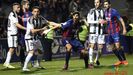 Folch Christian Fernandez Rocha Real Oviedo Huesca.Folch, Christian y Rocha defienden un corner del Huesca en la 17/18