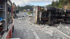 Accidente en la autova de Barbanza en Ribeira
