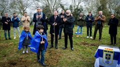 Momento del acto de presentaci�n de los terrenos de la nueva ciudad deportiva del Real Oviedo