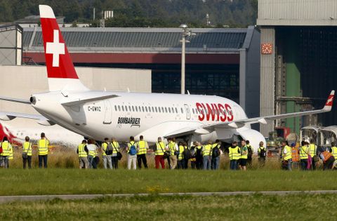 Presentación de un nuevo avión de Swiss celebrada la semana pasada en Zúrich. 