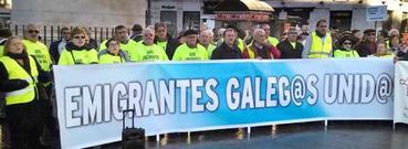 Los 350 gallegos que se manifestaron en Madrid, un centenar de ellos de la Costa da Morte, fueron desde Sol al Congreso y a Hacienda.